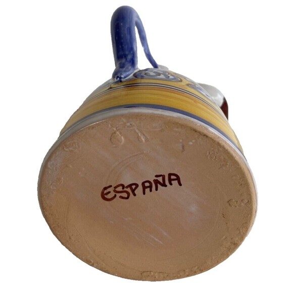 Spanish Bull Milk Pitcher Creamer Picasso Style Art Pottery Signed Espana Unique - Picture 11 of 11